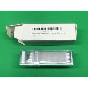 36 Metal Collar Stays for Men Dress Shirt 2.5", 2.75", 3" In Plastic Box